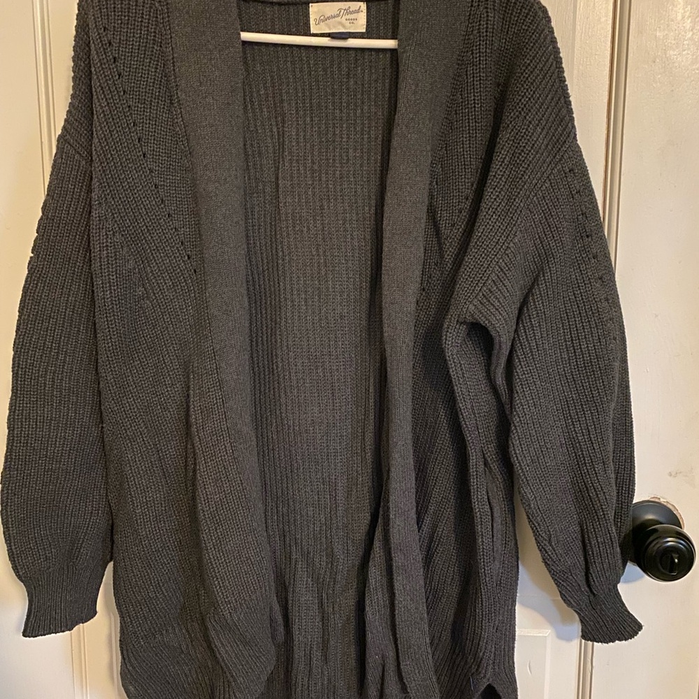 Women's Gray Cardigan Sweater